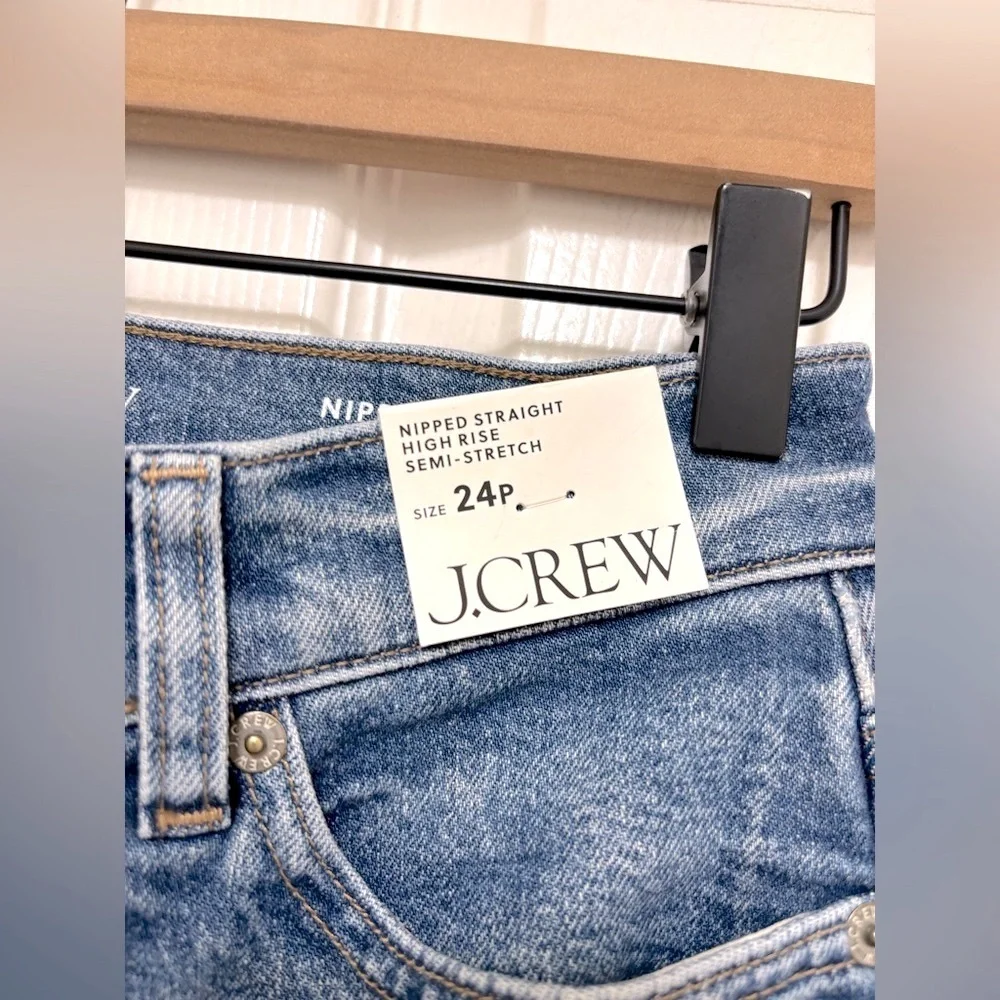NWT J.Crew Petite Nipped Straight Jean in Stretch Bangkok Wash
